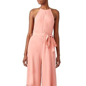 Tibi Pink Halter Ruffle Jumpsuit